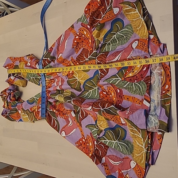 NWT House of Harlow 1960 Tropical Tucan Print Linen Blend Dress with Poc… - Picture 6 of 17